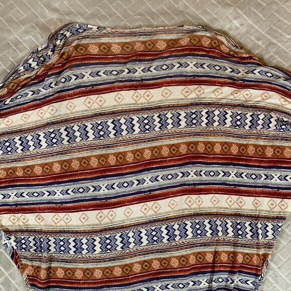 Womens Large Lightweight Cardigan Shirt Open Front Colorful Aztec Geometric - Picture 12 of 12